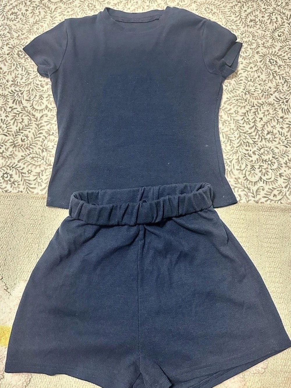 Blue Short Sleeve Top & Shorts Set